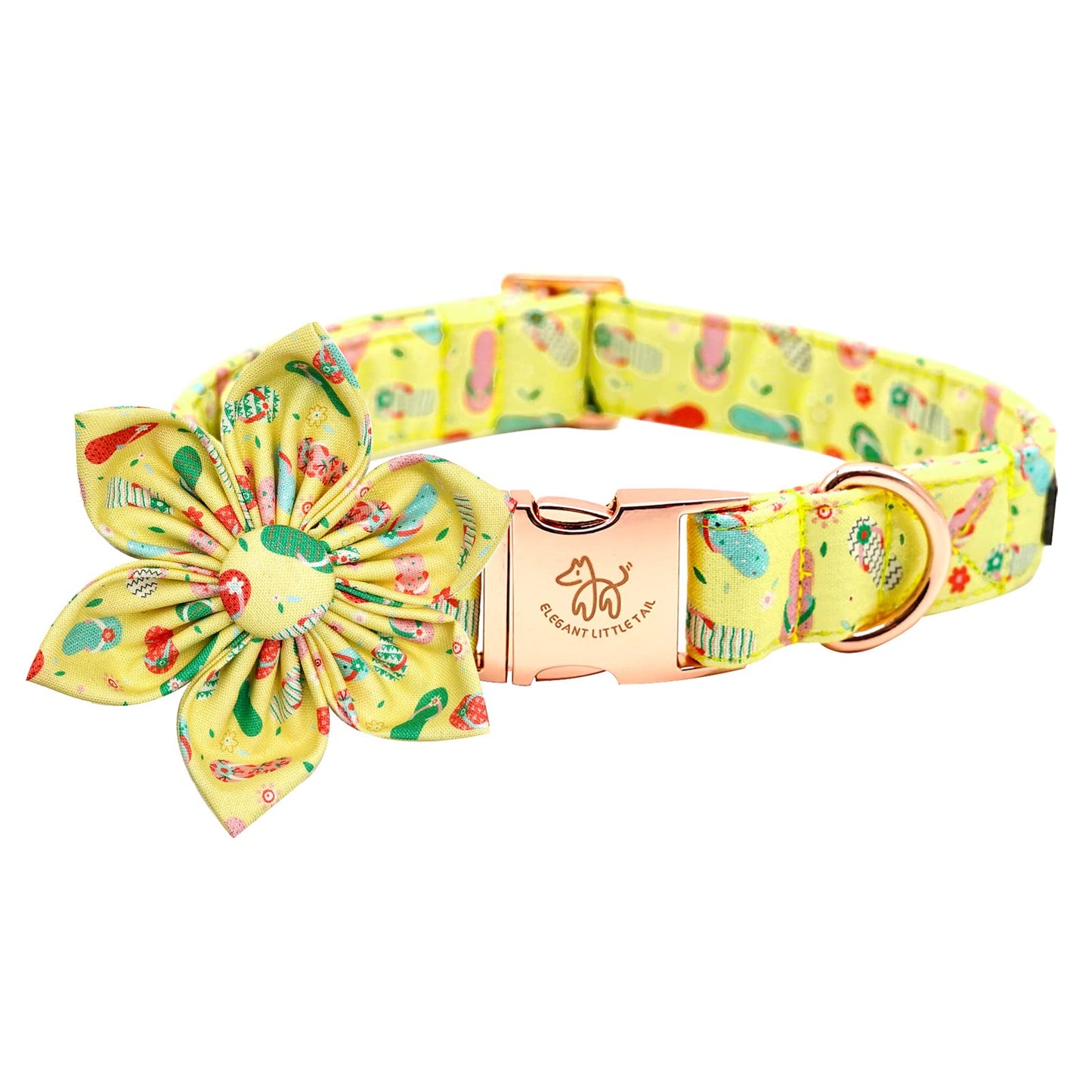 Elegant little tail Sunflower Girl Dog Collar for Female Dogs, Pet Collar Adjustable Dog Collars with Flower Gift for Medium Dogs