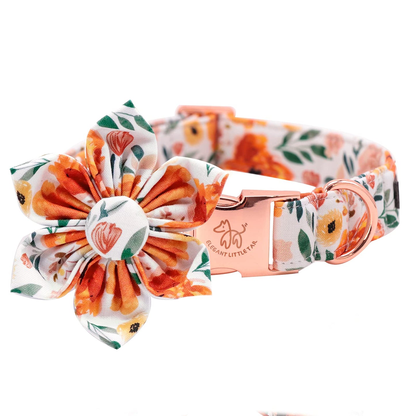 Elegant little tail Sunflower Girl Dog Collar for Female Dogs, Pet Collar Adjustable Dog Collars with Flower Gift for Medium Dogs