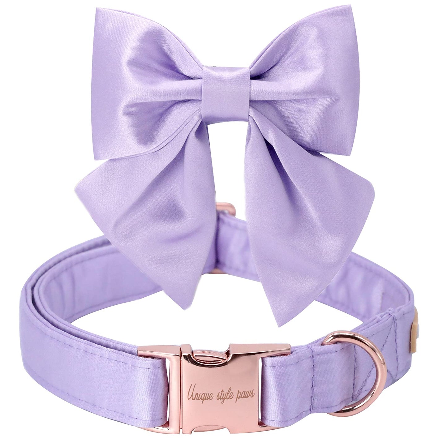 Unique style paws Silk Pink Color Dog Collar Adjustable Durable Dog Collar with Bow Wedding Bowtie Collar for Small Puppy and Cats