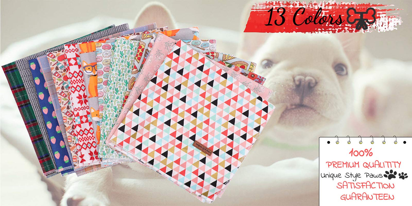 Unique Style Paws Dog Bandanas 1PC Washable Cotton Triangle Dog Scarfs for Small Medium Large Dogs and Cats