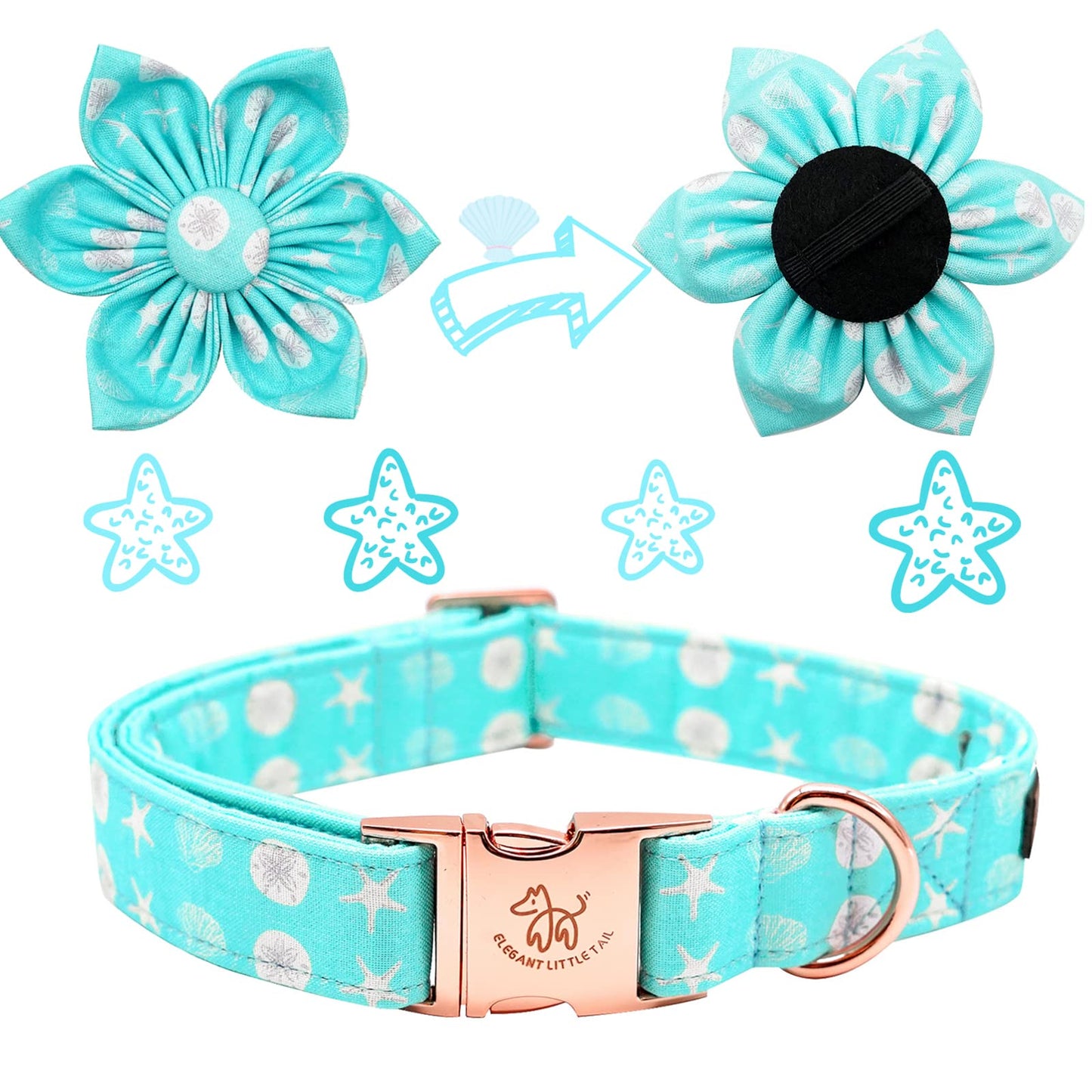 Elegant little tail Sunflower Girl Dog Collar for Female Dogs, Pet Collar Adjustable Dog Collars with Flower Gift for Medium Dogs