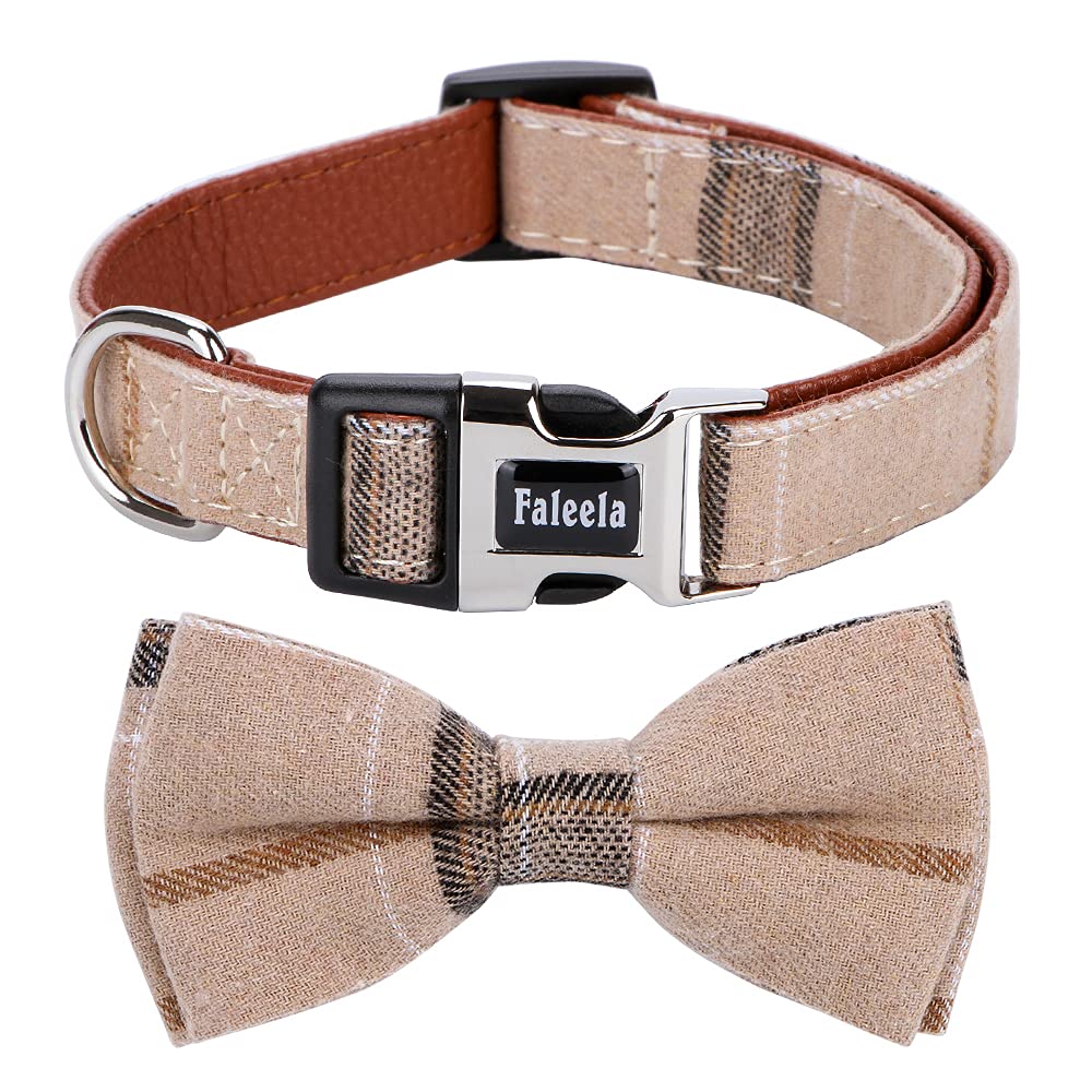 Faleela Soft &Comfy Bowtie Dog Collar,Detachable and Adjustable Bow Tie Collar,for Small Medium Large Pet (S, Blue)