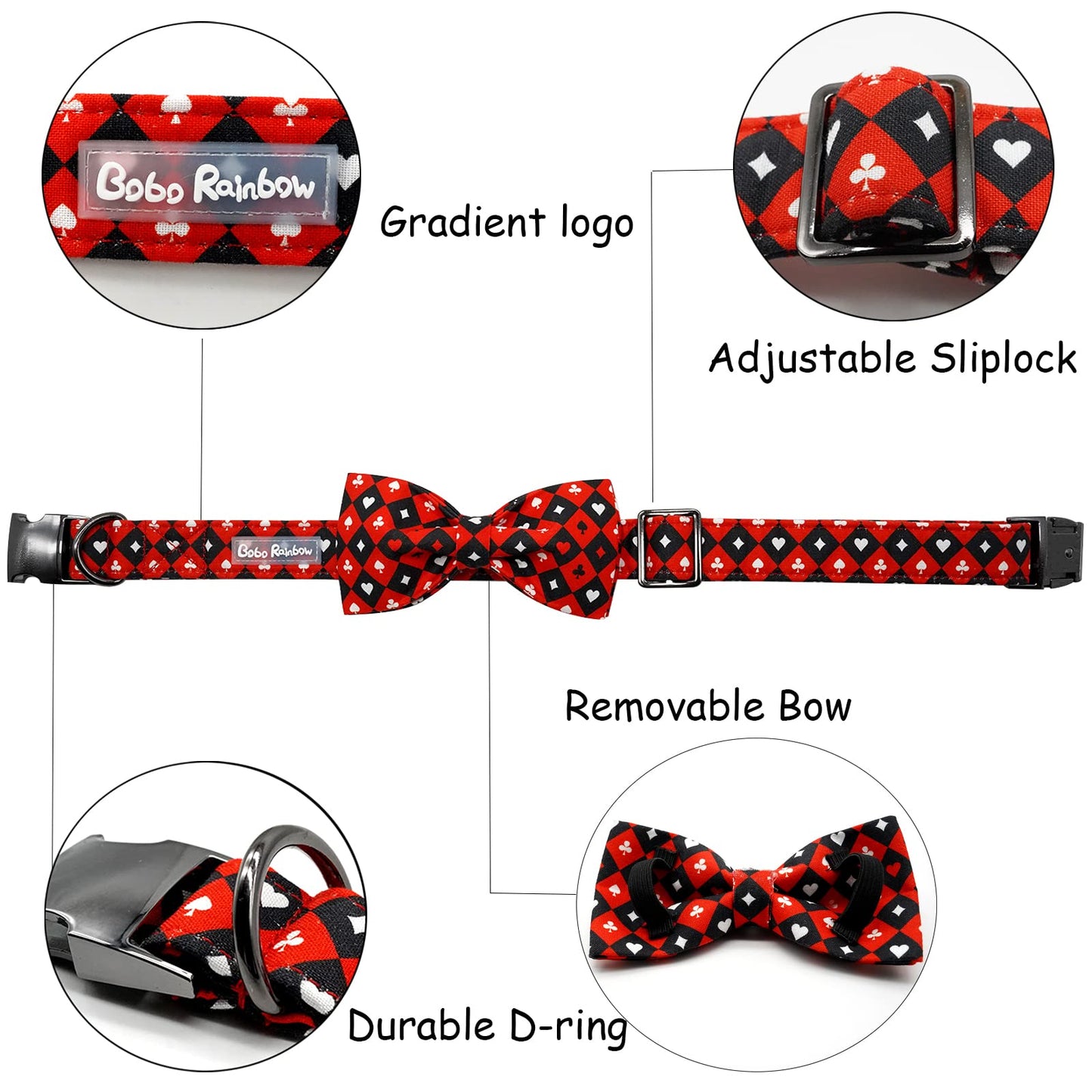 Dog Collar, Shark Print Bowtie Dog Collar Boy Pet Collar Bow Tie Collar for Dogs Soft Durable Adjustable Dog Collars for Small Dogs