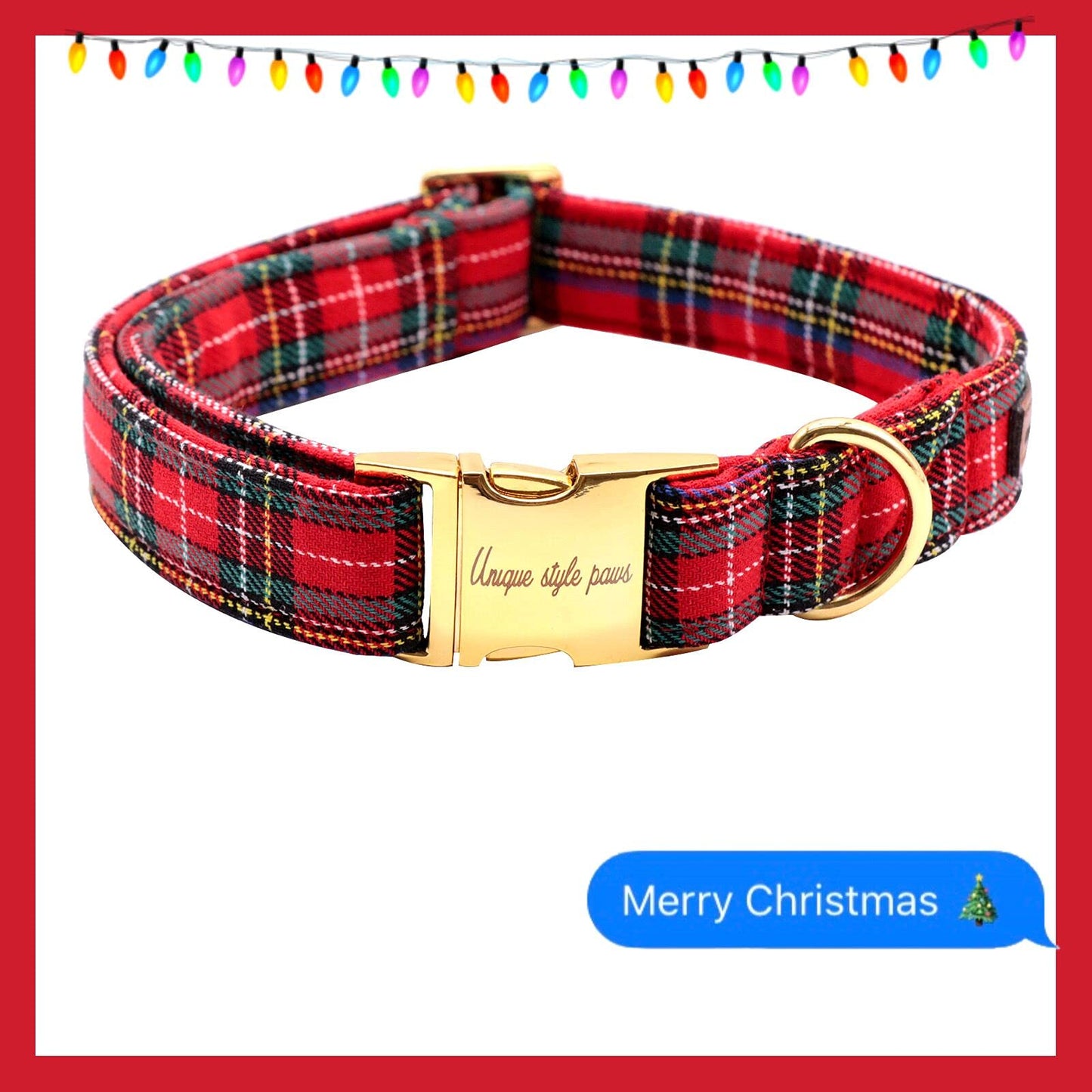 Unique style paws Christmas Dog Collar with Bow Tie Winter Gingerbread Snowman Theme Puppy Collar for Small Medium Large Dogs-M