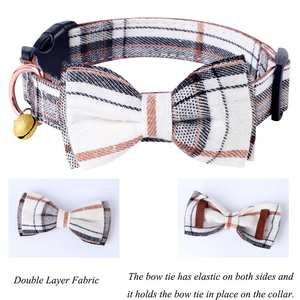 Yizepet Dog Collar with Bow Tie- Adjustable pet Collar for Dogs with Plastic Buckle Collar, Stylish Pattern for Small Medium or Large Boy and Girl Dog and Cat