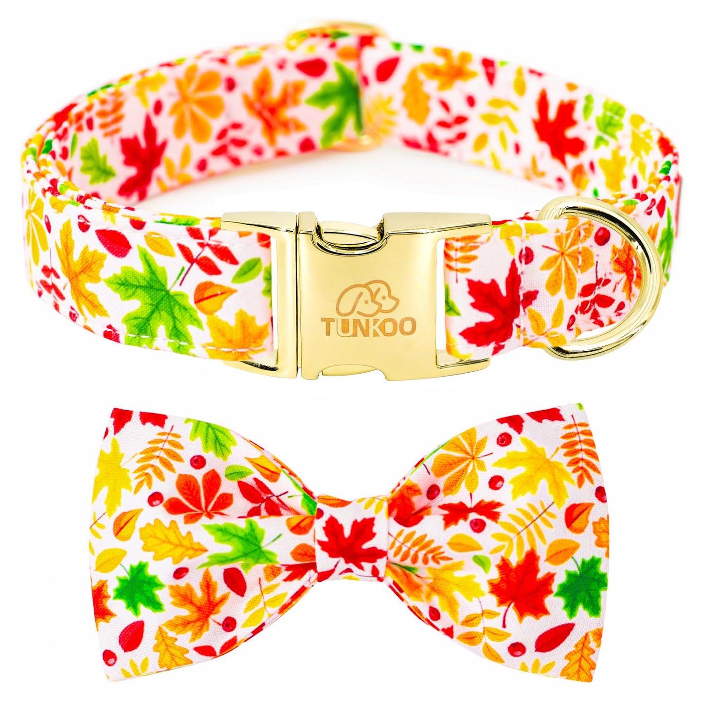 Tunkoo Christmas Dog Collar with Pretty Bow Tie - Red & Green Plaid Pet Collar, Adjustable Available in Small Medium Large, Gift for Girls Boys Dog, S