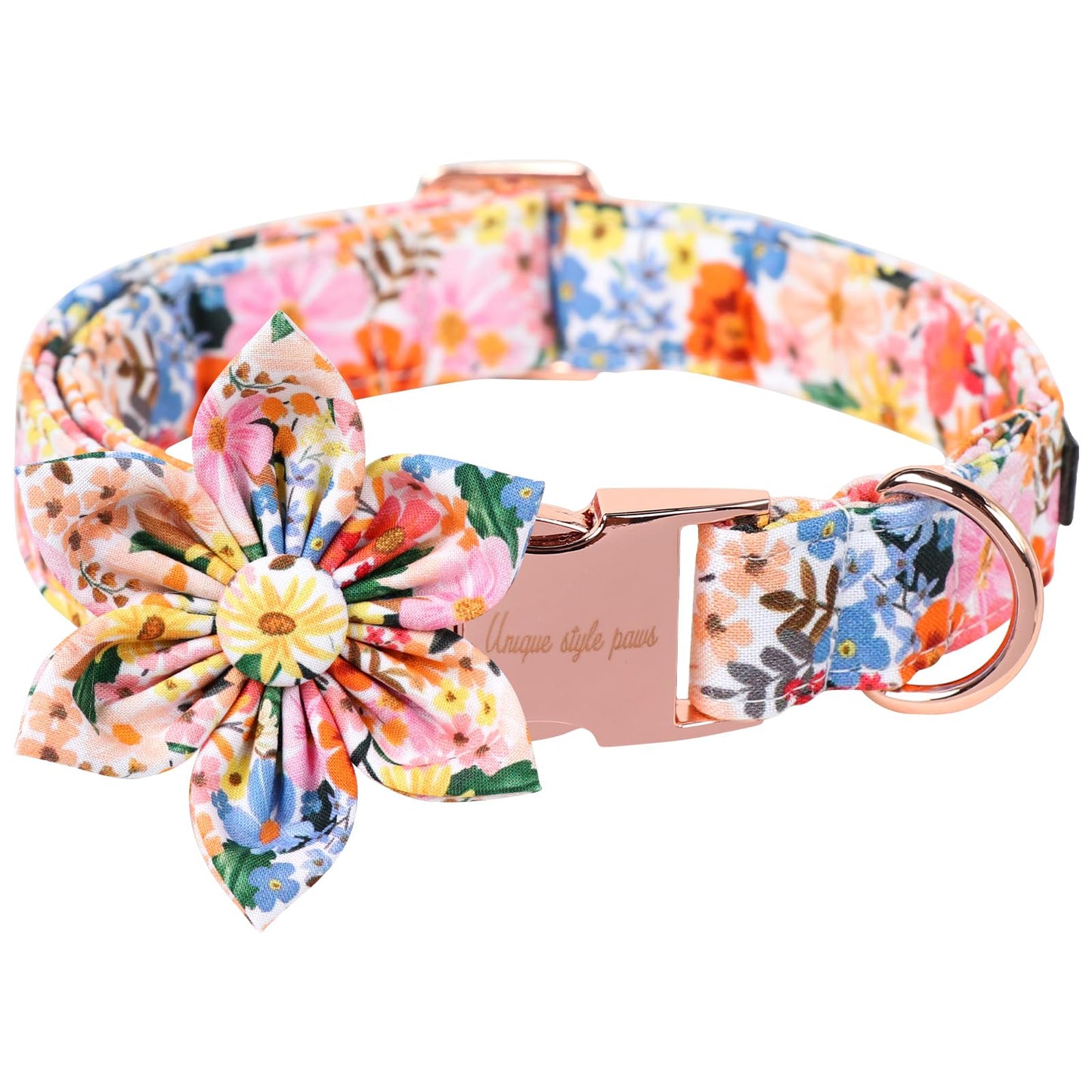 Unique style paws Cartoon Dog Collar with Bow Spring Summer Collar with Flower for Small Medium Large Boys Girls Dogs