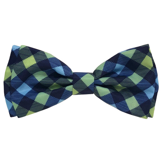 Huxley & Kent Bow Tie for Pets | Navy Check (Large) | Bow Tie Collar Attachment | Fun Bow Ties for Dogs & Cats | Cute, Comfortable, and Durable | H&K Bow Tie