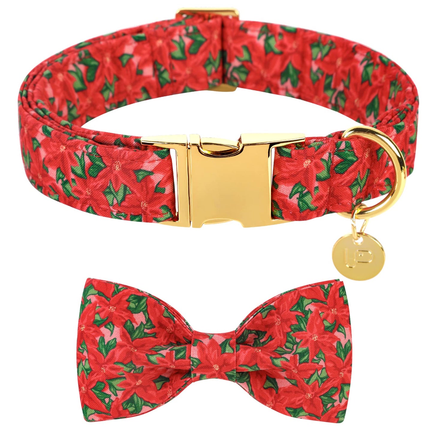 Valentine’s Day Dog Collar with Bow Tie, Valentine Bowtie Collar with Metal Buckle, Valentine’s Day Gift Pet Collar for Medium Girl Boy Dog, Wedding Dog Collar, Red, M, Neck 13.5-22in