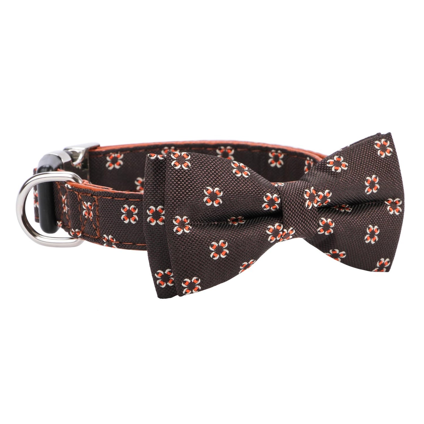 Rhea Rose Dog Collar with Bow Tie for Girl or Boy Gift Soft Durable Bowtie Paisley Small