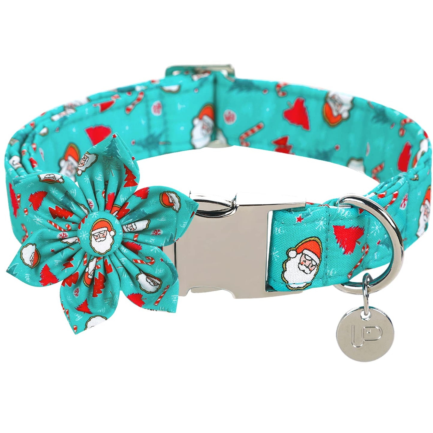 Dog Collar with Bow Tie, Comfortable Adjustable Cotton Bowtie Collar for Medium Girl Boy Dog, Fall Dog Collar with Metal Buckle, M, Neck 13.5-22in