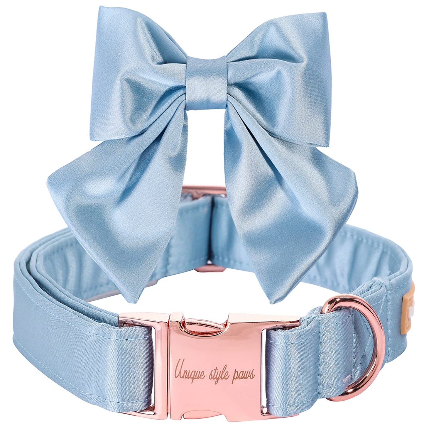 Unique style paws Silk Pink Color Dog Collar Adjustable Durable Dog Collar with Bow Wedding Bowtie Collar for Small Puppy and Cats