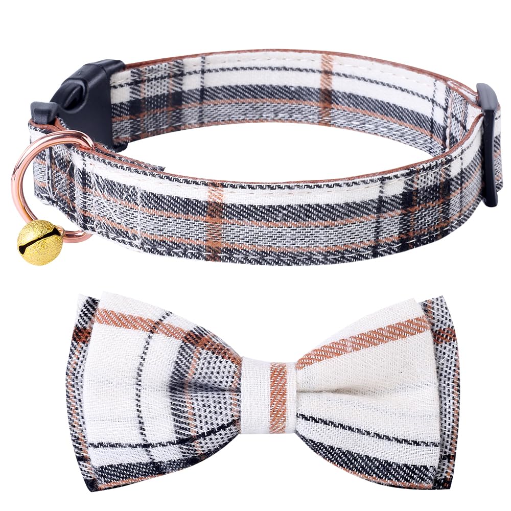 Yizepet Dog Collar with Bow Tie- Adjustable pet Collar for Dogs with Plastic Buckle Collar, Stylish Pattern for Small Medium or Large Boy and Girl Dog and Cat