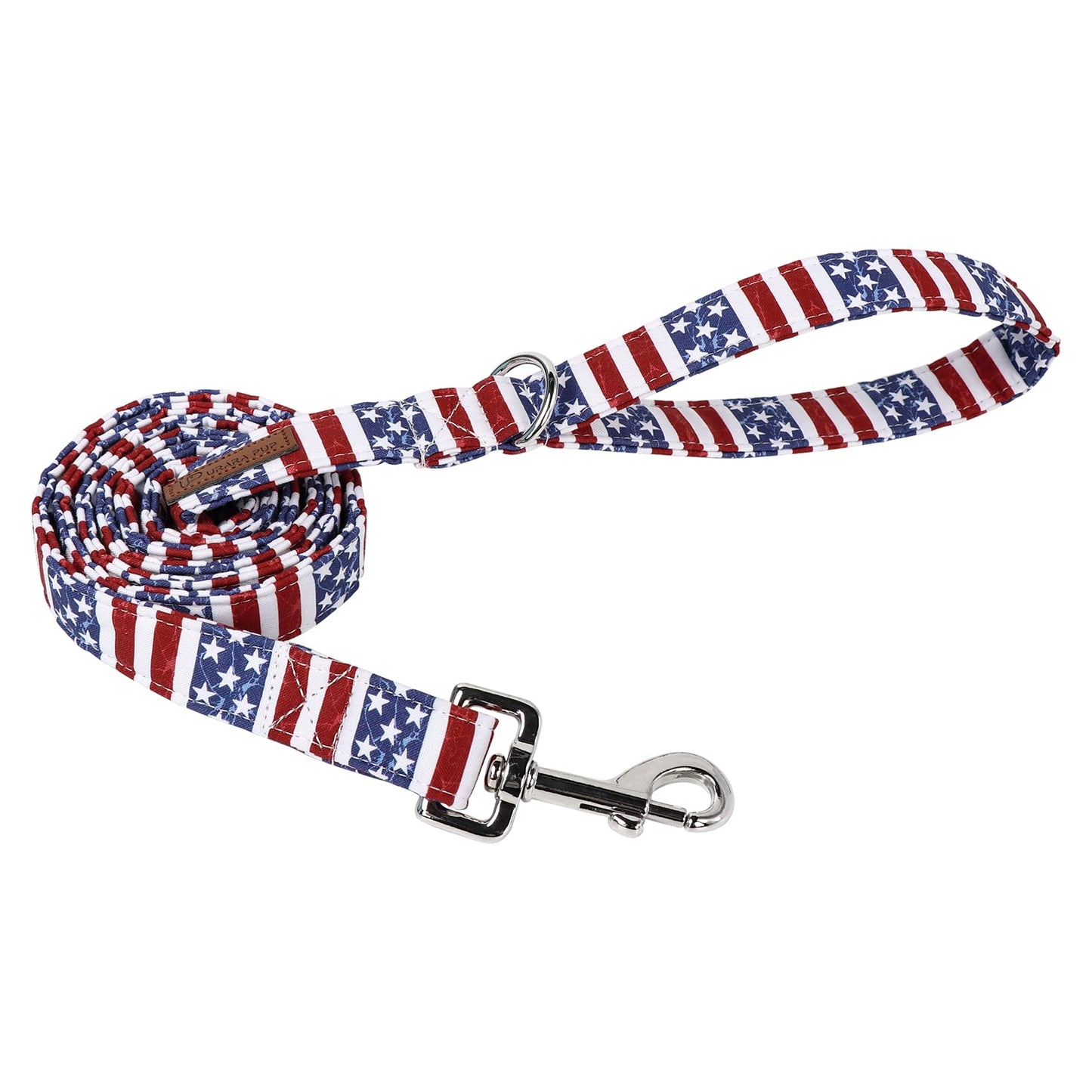 American Flag Dog Collar with Bow Tie, 4th of July Comfortable Cotton Cute Dog Collar with Metal Buckle, Patriotic Bowtie Collar for Puppy Girl Boy Dog, XL, Neck 16-26in