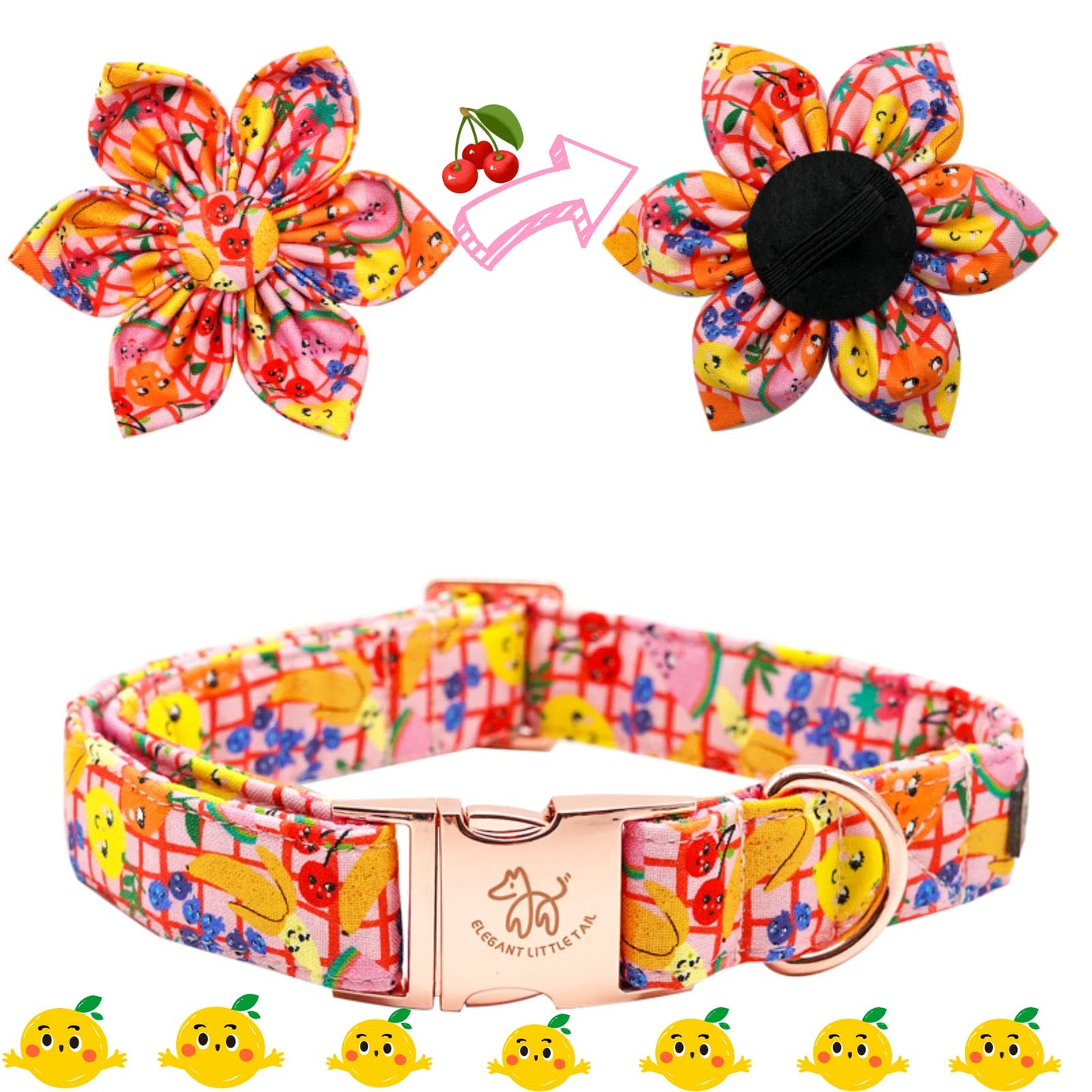 Elegant little tail Sunflower Girl Dog Collar for Female Dogs, Pet Collar Adjustable Dog Collars with Flower Gift for Medium Dogs