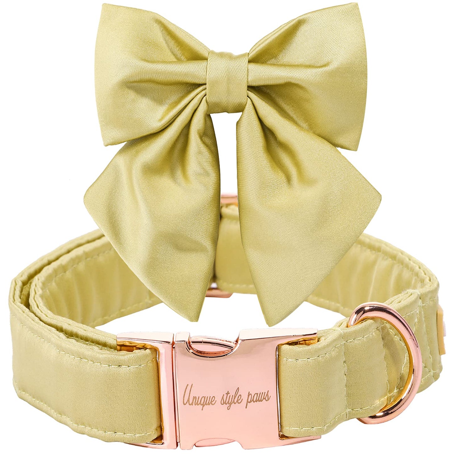 Unique style paws Silk Pink Color Dog Collar Adjustable Durable Dog Collar with Bow Wedding Bowtie Collar for Small Puppy and Cats