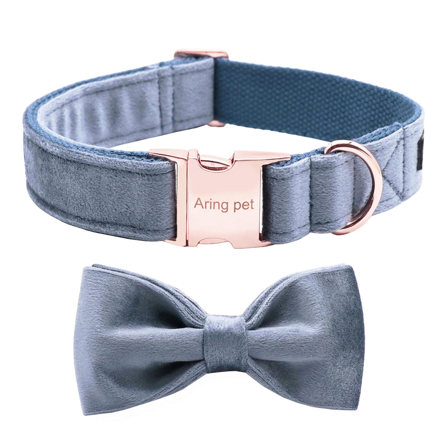 ARING PET Dog Collars with Bowtie-Velvet Dog Bow tie Collar, Adjustable Dark Green Dog Collar