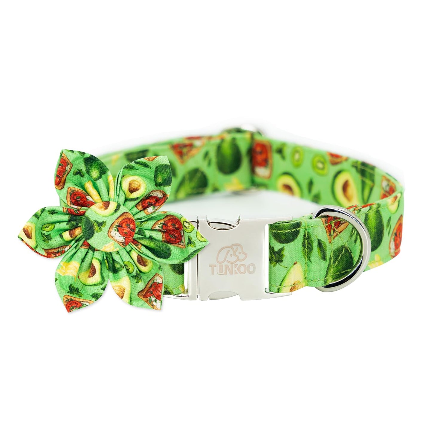 Tunkoo Christmas Dog Collar with Pretty Bow Tie - Red & Green Plaid Pet Collar, Adjustable Available in Small Medium Large, Gift for Girls Boys Dog, S