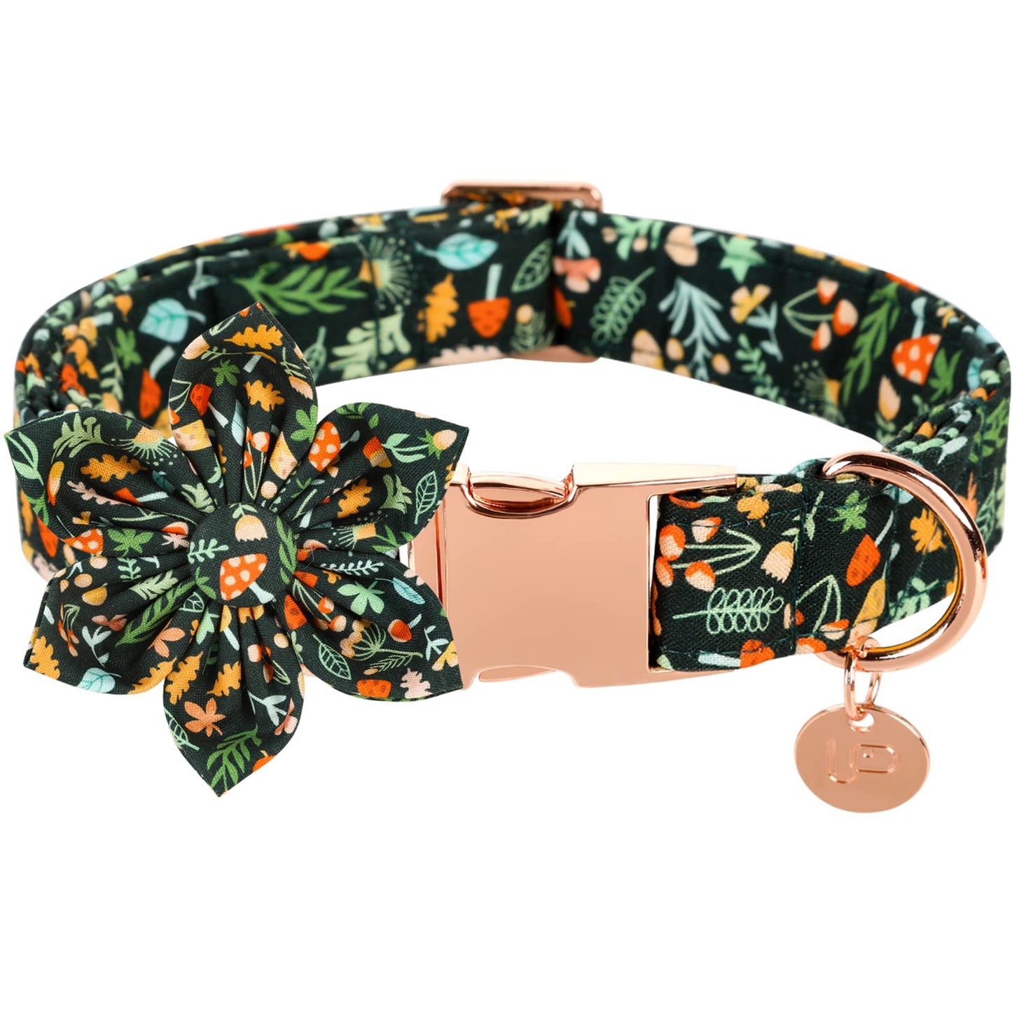 Dog Collar with Bow Tie, Comfortable Adjustable Cotton Bowtie Collar for Medium Girl Boy Dog, Fall Dog Collar with Metal Buckle, M, Neck 13.5-22in