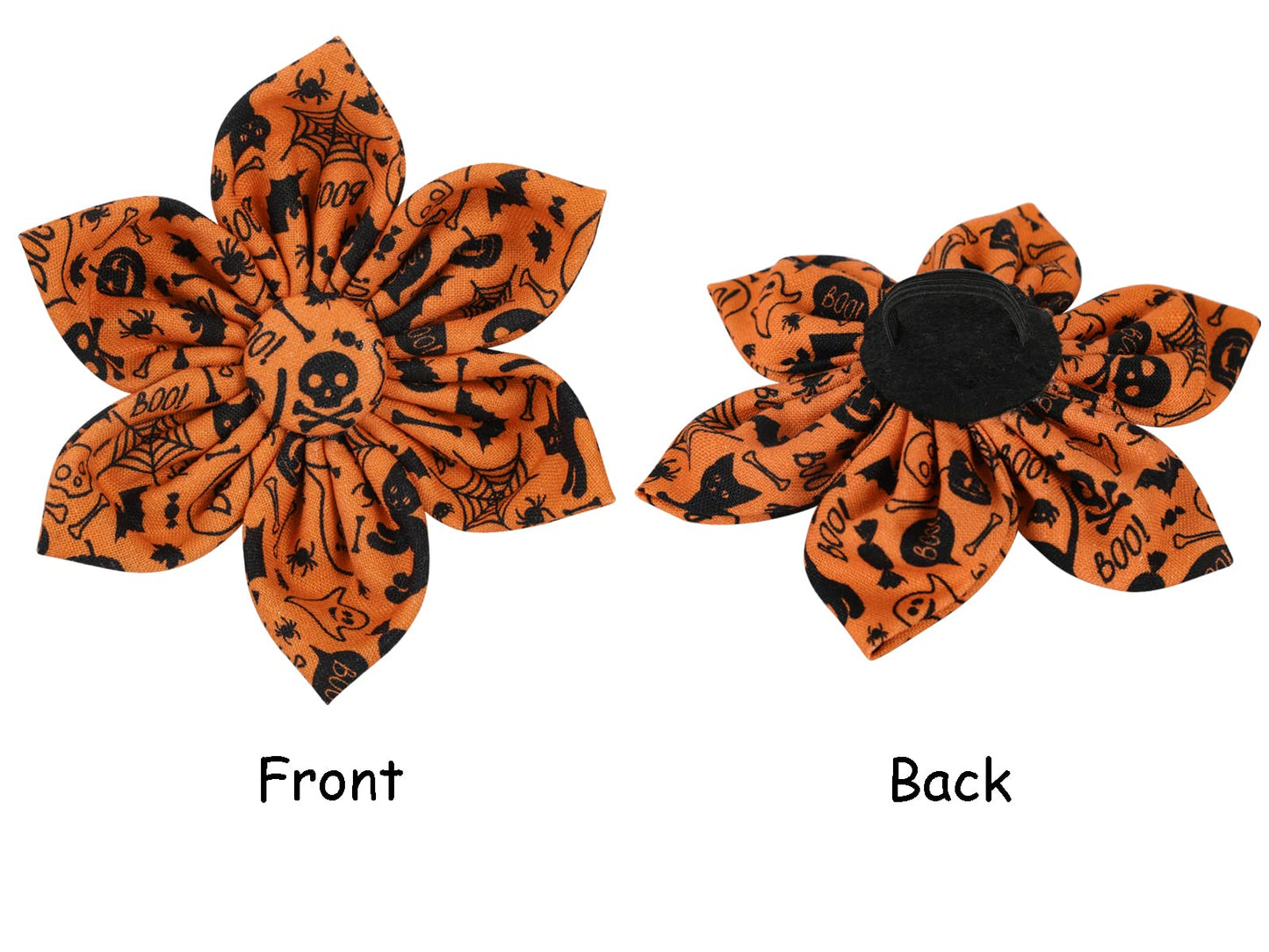 Lionet Paws Halloween Dog Collar with Bowtie - Cute Cotton Adjustable Fall Bowtie Dog Collar with Metal Buckle for Small Medium Large Dog Girl Boy Gift, M, Neck 13.5-22in