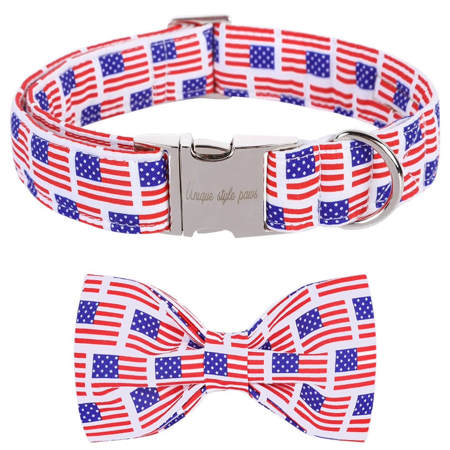 Unique Style Paws Cotton Dog Collar with Bow Halloween Pumpkin Plaid Dog Collar with Bow Tie for Small Medium Large Dogs Pets Gifts