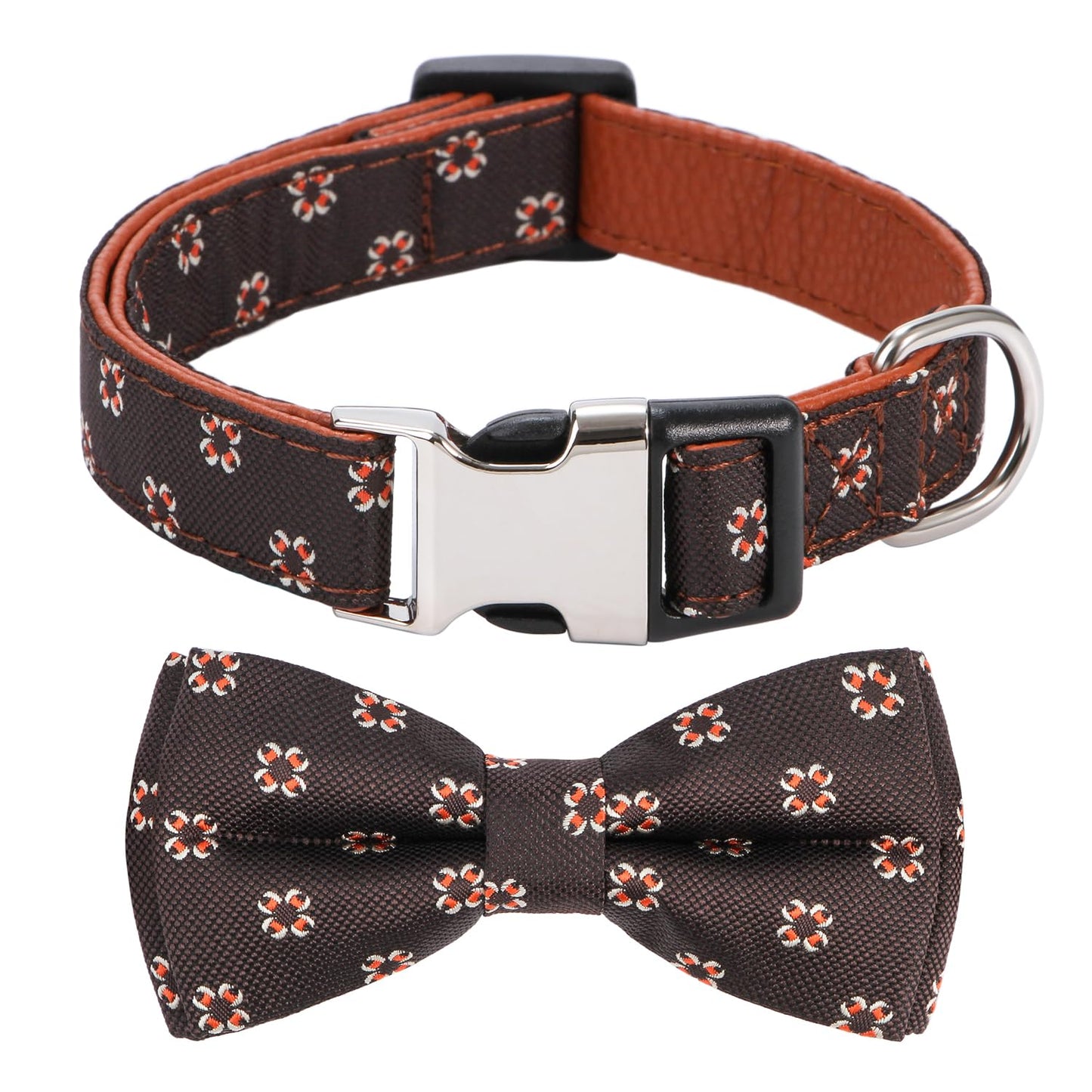 Rhea Rose Dog Collar with Bow Tie for Girl or Boy Gift Soft Durable Bowtie Paisley Small