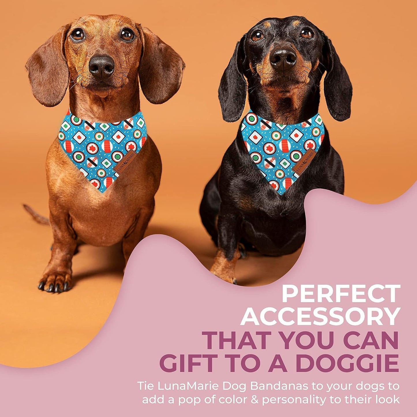 Luxury Pet Birthday Bandanas -Premium & Silky Poly Fabric | 100% Handmade | Custom Shape Dual Layered (Birthday Girl, Medium)