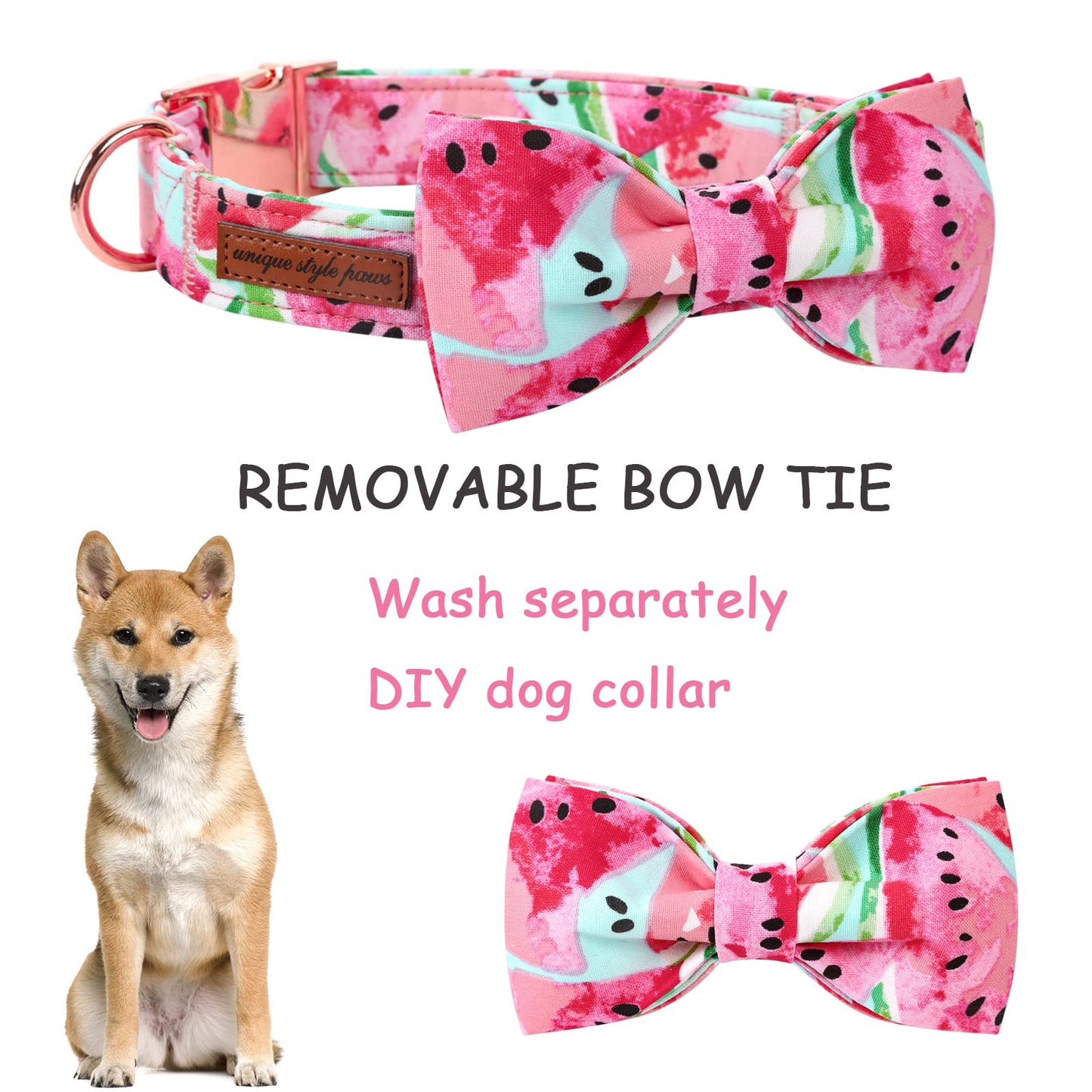 Unique Style Paws Cotton Dog Collar with Bow Halloween Pumpkin Plaid Dog Collar with Bow Tie for Small Medium Large Dogs Pets Gifts