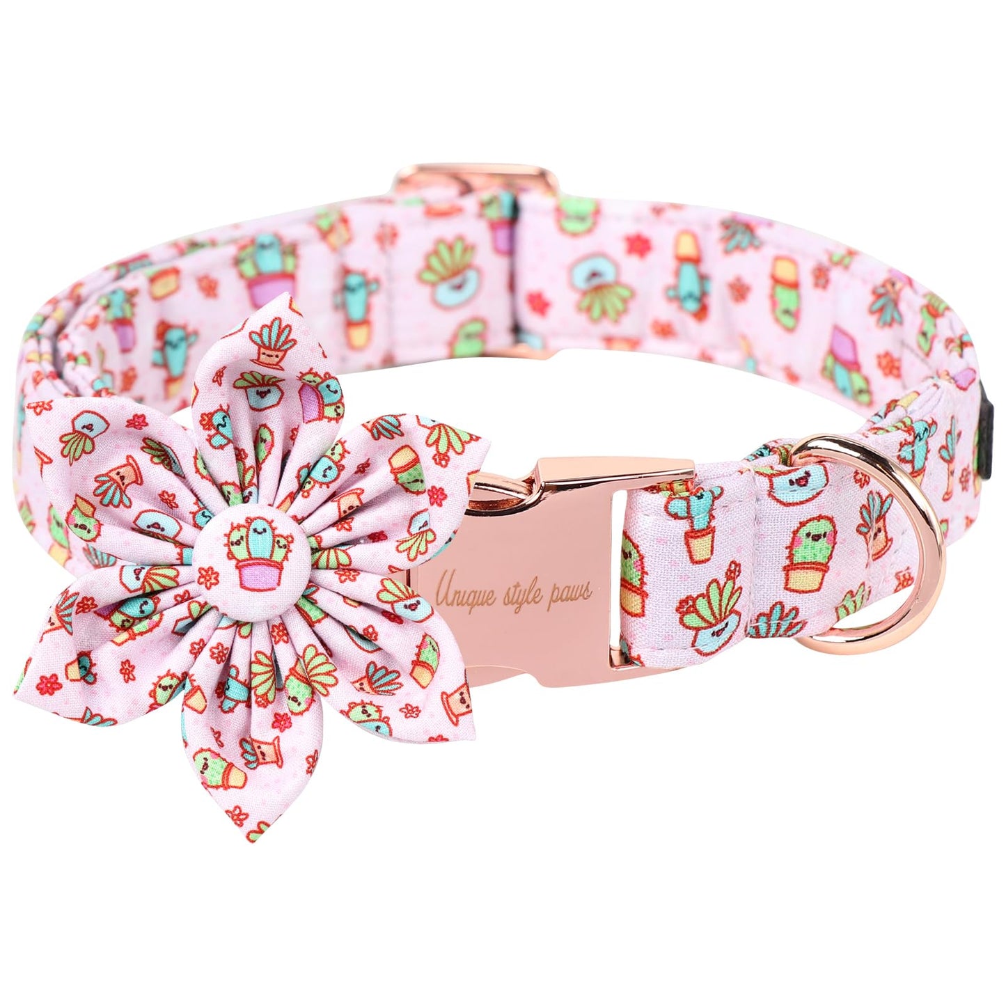 Unique style paws Cartoon Dog Collar with Bow Spring Summer Collar with Flower for Small Medium Large Boys Girls Dogs