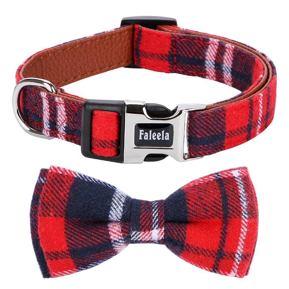 Faleela Soft &Comfy Bowtie Dog Collar,Detachable and Adjustable Bow Tie Collar,for Small Medium Large Pet (S, Blue)