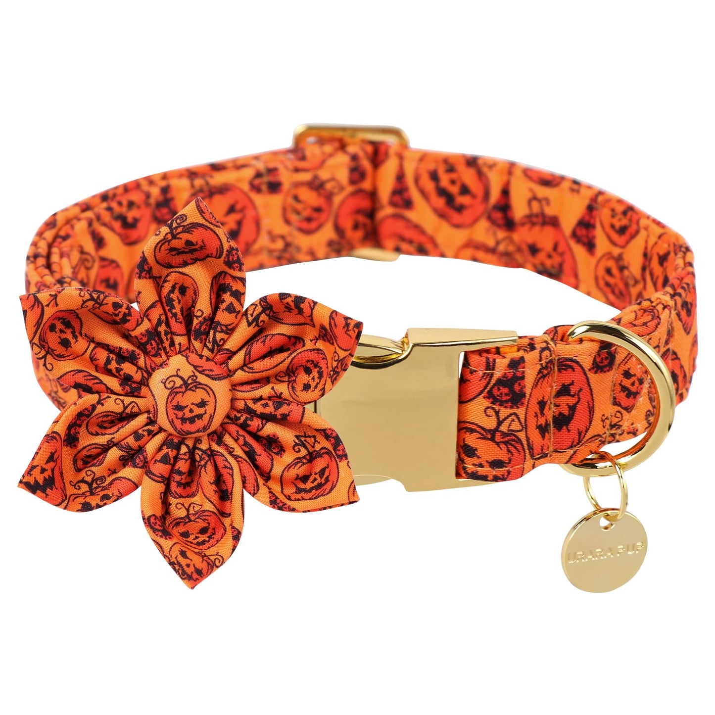 Thanksgiving Dog Collar with Bow Tie, Turkey Cotton Bowtie Collar for Puppy Girl Dog or Cat, Autumn Bow Tie Collar with Durable Metal Buckle, Turkeys Pet Collar, S, Neck 10-16in