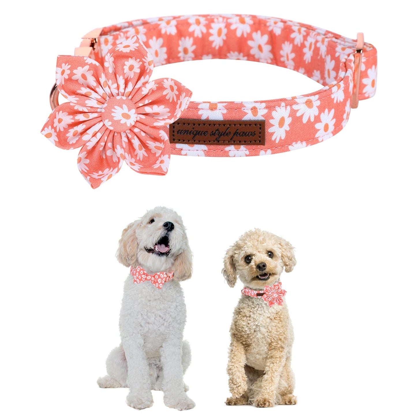 Unique Style Paws Cotton Dog Collar with Bow Halloween Pumpkin Plaid Dog Collar with Bow Tie for Small Medium Large Dogs Pets Gifts