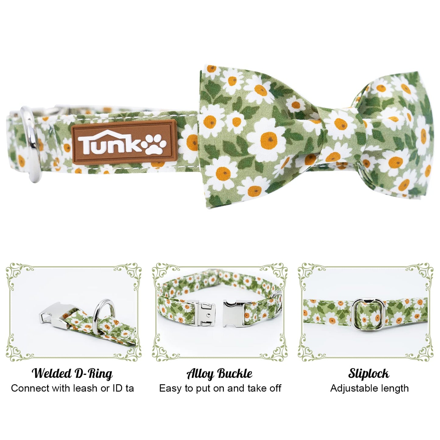 Tunkoo Happy Halloween Dog Collar with Pumpkin - Durable, Adjustable, and Stylish Pet Collar Available in Small, Medium, Large S