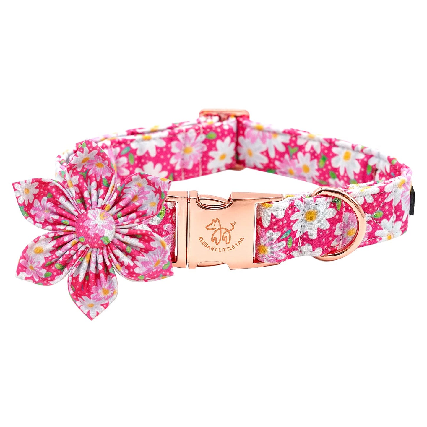 Elegant little tail Sunflower Girl Dog Collar for Female Dogs, Pet Collar Adjustable Dog Collars with Flower Gift for Medium Dogs