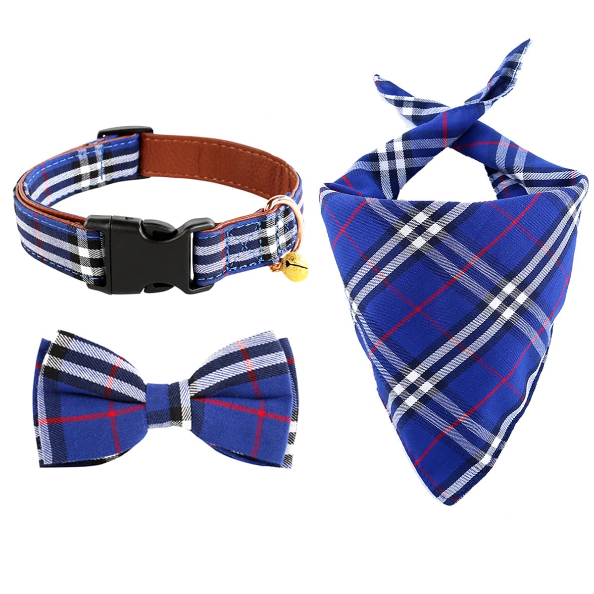 Yizepet Dog Collar with Bow Tie- Adjustable pet Collar for Dogs with Plastic Buckle Collar, Stylish Pattern for Small Medium or Large Boy and Girl Dog and Cat