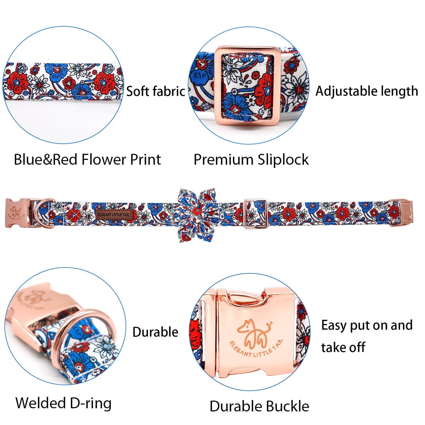 Elegant little tail Sunflower Girl Dog Collar for Female Dogs, Pet Collar Adjustable Dog Collars with Flower Gift for Medium Dogs