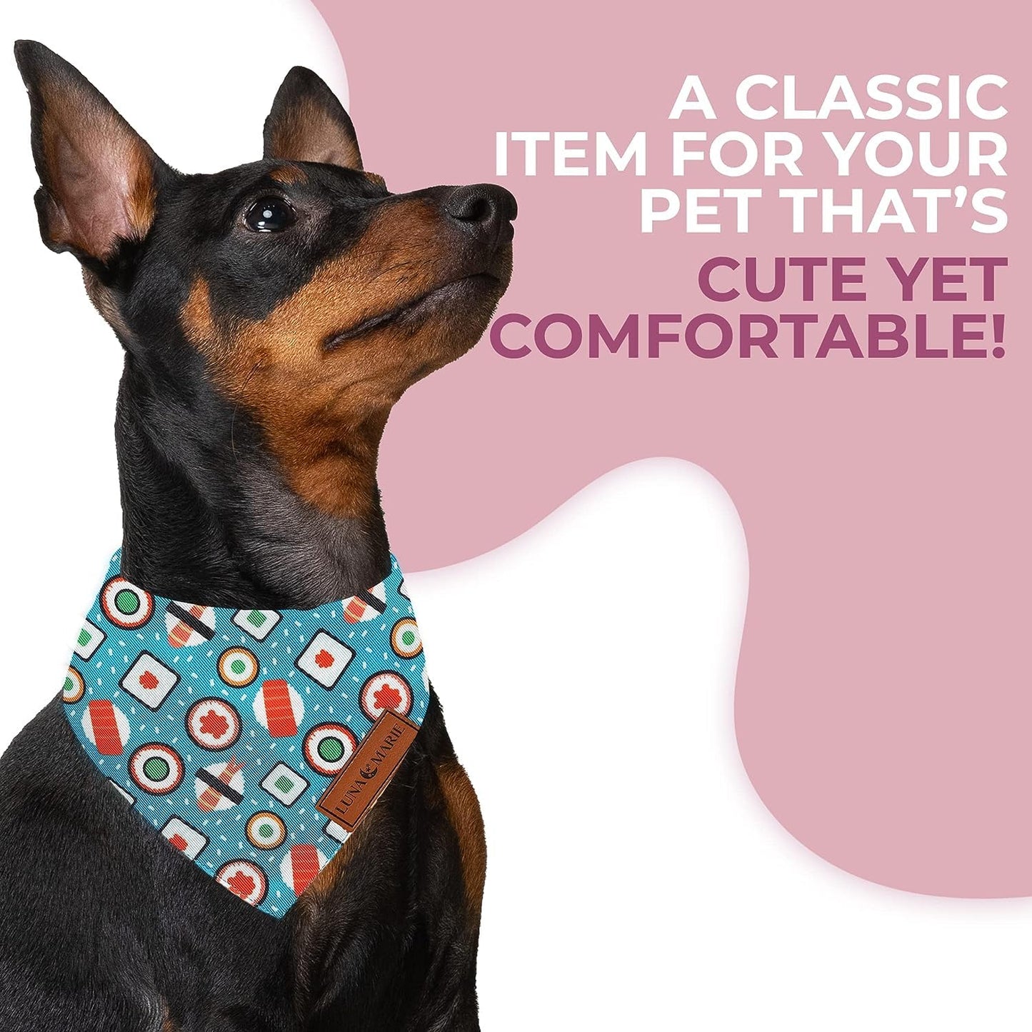 Luxury Pet Birthday Bandanas -Premium & Silky Poly Fabric | 100% Handmade | Custom Shape Dual Layered (Birthday Girl, Medium)