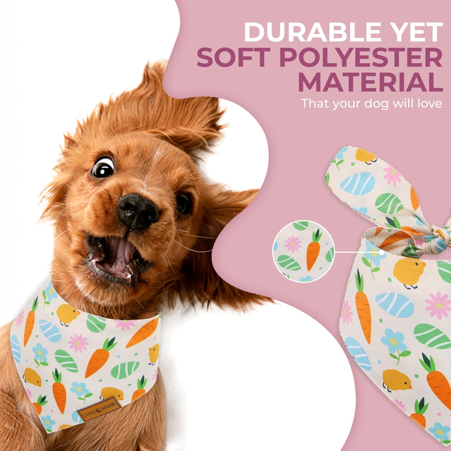 Luxury Pet Birthday Bandanas -Premium & Silky Poly Fabric | 100% Handmade | Custom Shape Dual Layered (Birthday Girl, Medium)