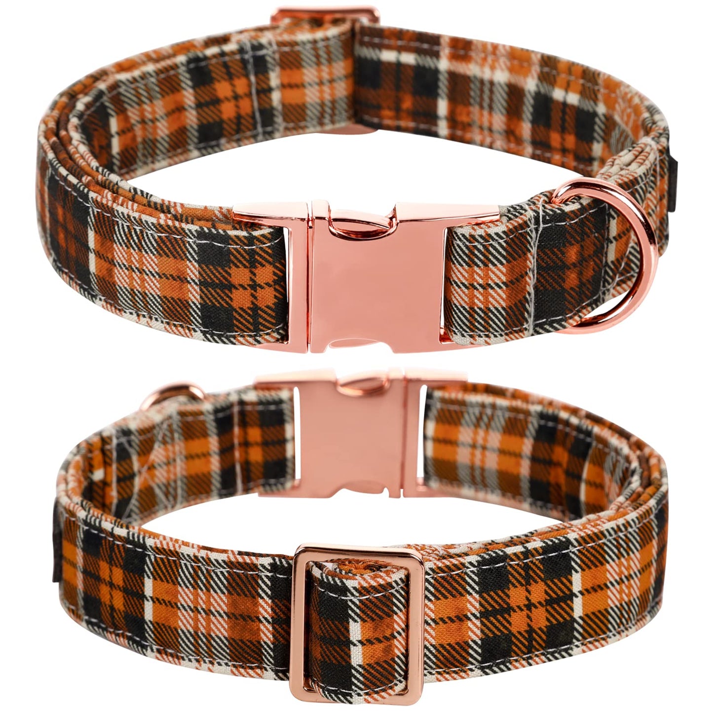 Lionet Paws Halloween Dog Collar with Bowtie - Cute Cotton Adjustable Fall Bowtie Dog Collar with Metal Buckle for Small Medium Large Dog Girl Boy Gift, M, Neck 13.5-22in