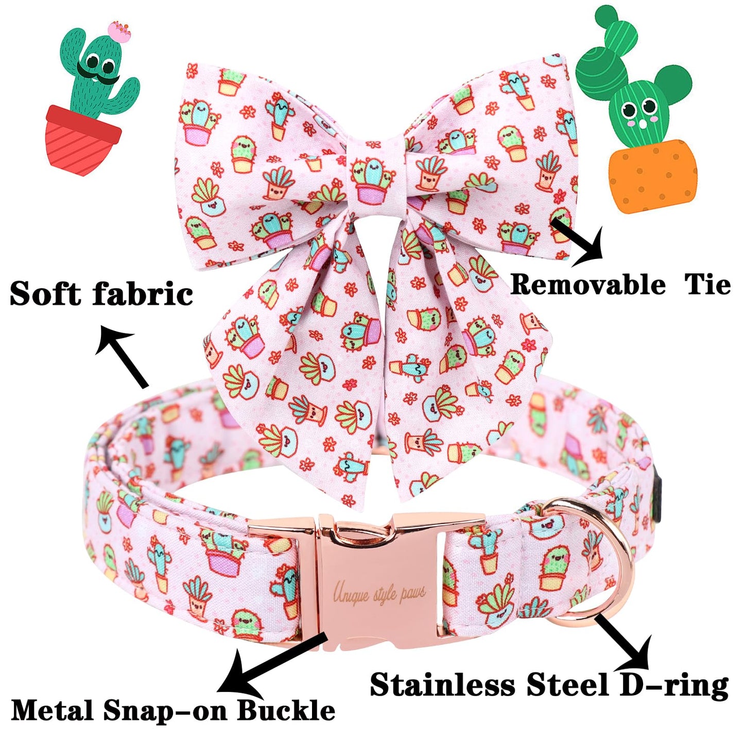 Unique style paws Cartoon Dog Collar with Bow Spring Summer Collar with Flower for Small Medium Large Boys Girls Dogs