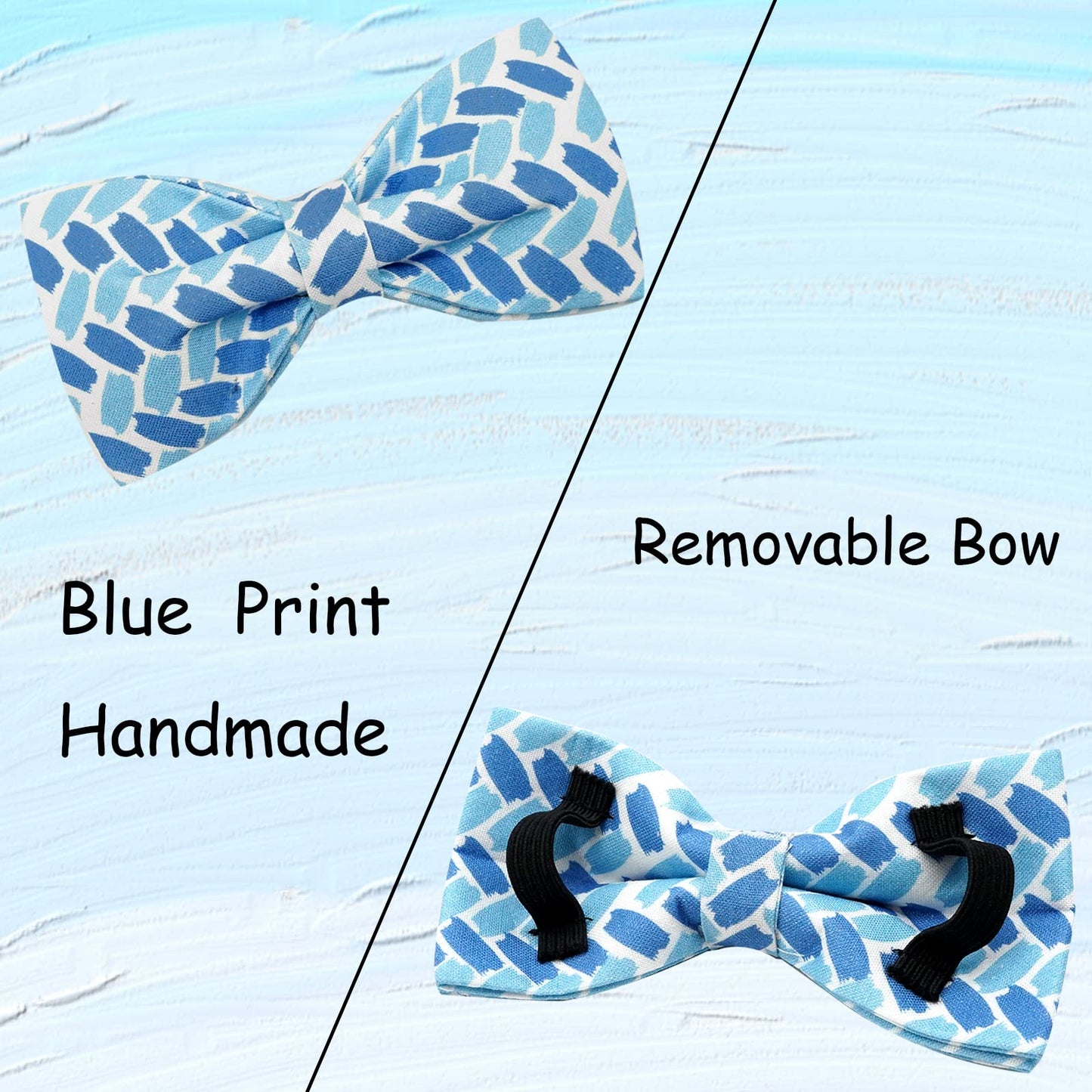 Dog Collar, Shark Print Bowtie Dog Collar Boy Pet Collar Bow Tie Collar for Dogs Soft Durable Adjustable Dog Collars for Small Dogs