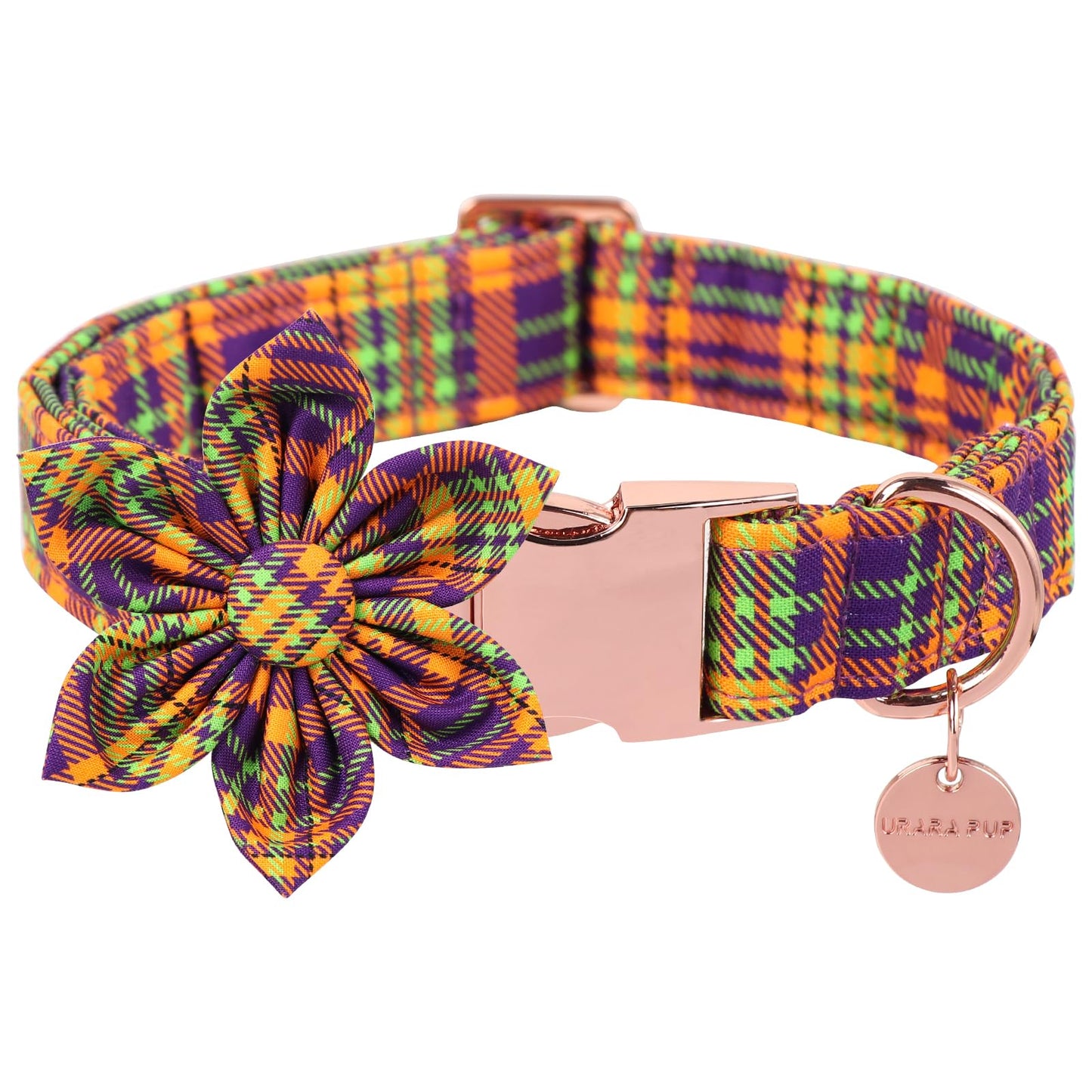 Thanksgiving Dog Collar with Bow Tie, Turkey Cotton Bowtie Collar for Puppy Girl Dog or Cat, Autumn Bow Tie Collar with Durable Metal Buckle, Turkeys Pet Collar, S, Neck 10-16in