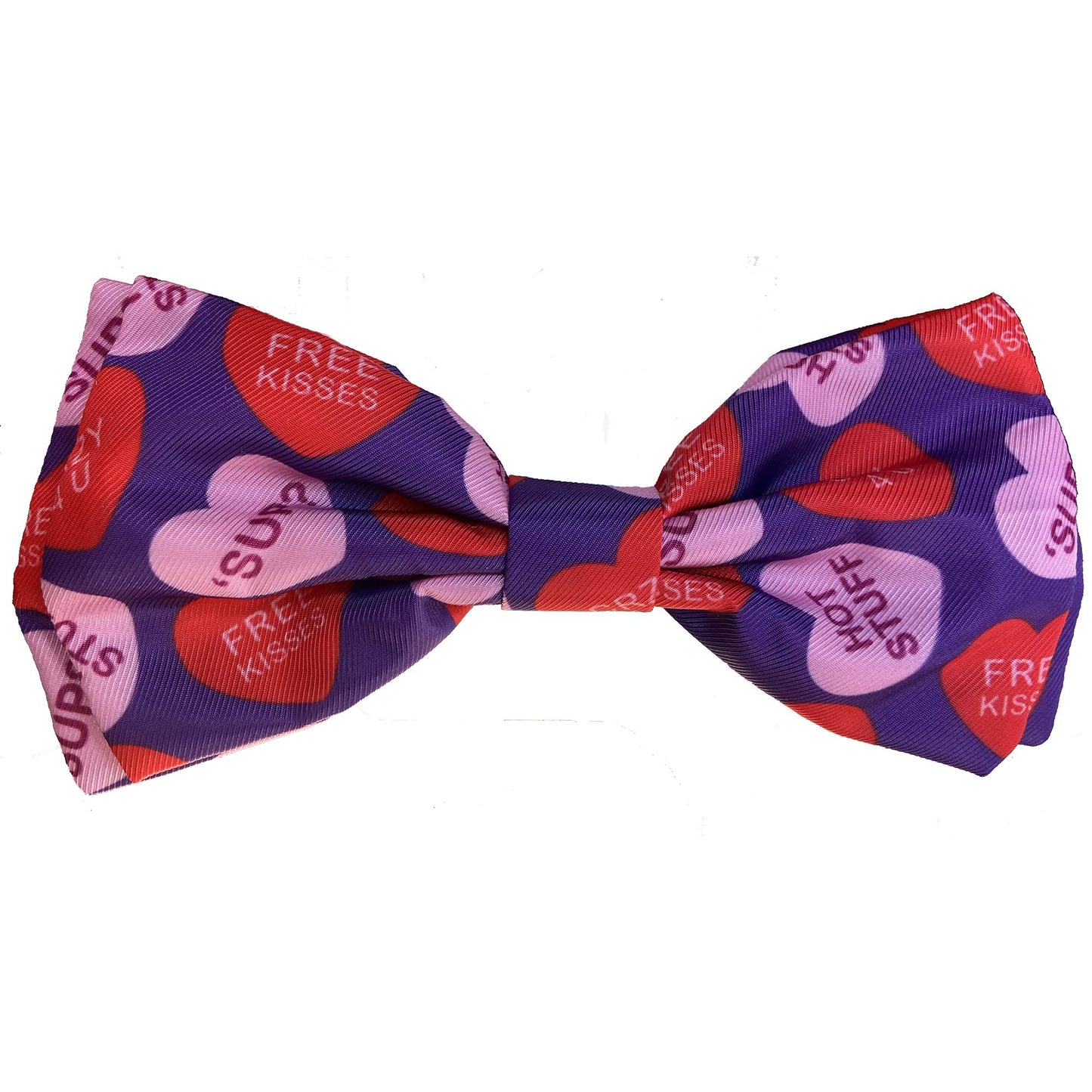 Huxley & Kent Bow Tie for Pets | Kisses (Small) | Valentine's Day Pet Bow Tie Collar Attachment | Fun Bow Ties for Dogs & Cats | Cute, Comfortable, and Durable