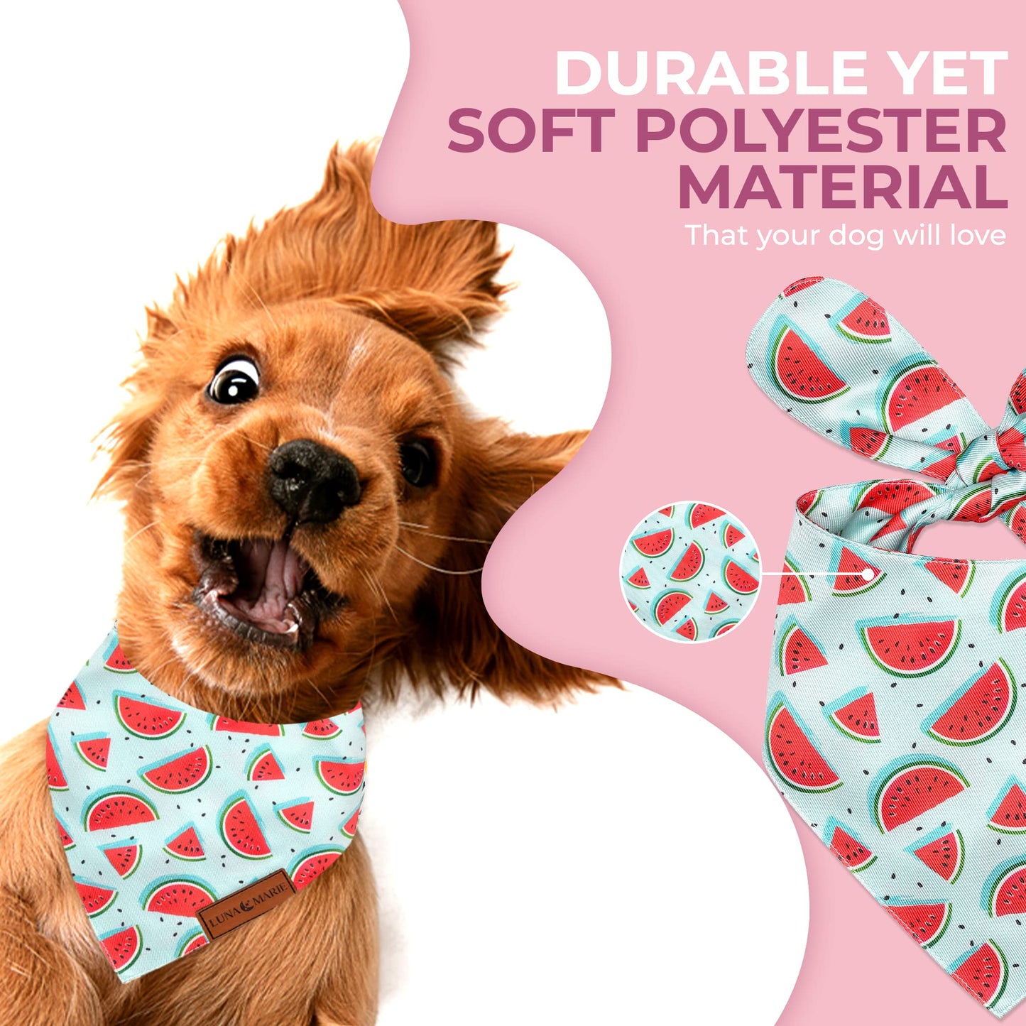 Luxury Pet Birthday Bandanas -Premium & Silky Poly Fabric | 100% Handmade | Custom Shape Dual Layered (Birthday Girl, Medium)