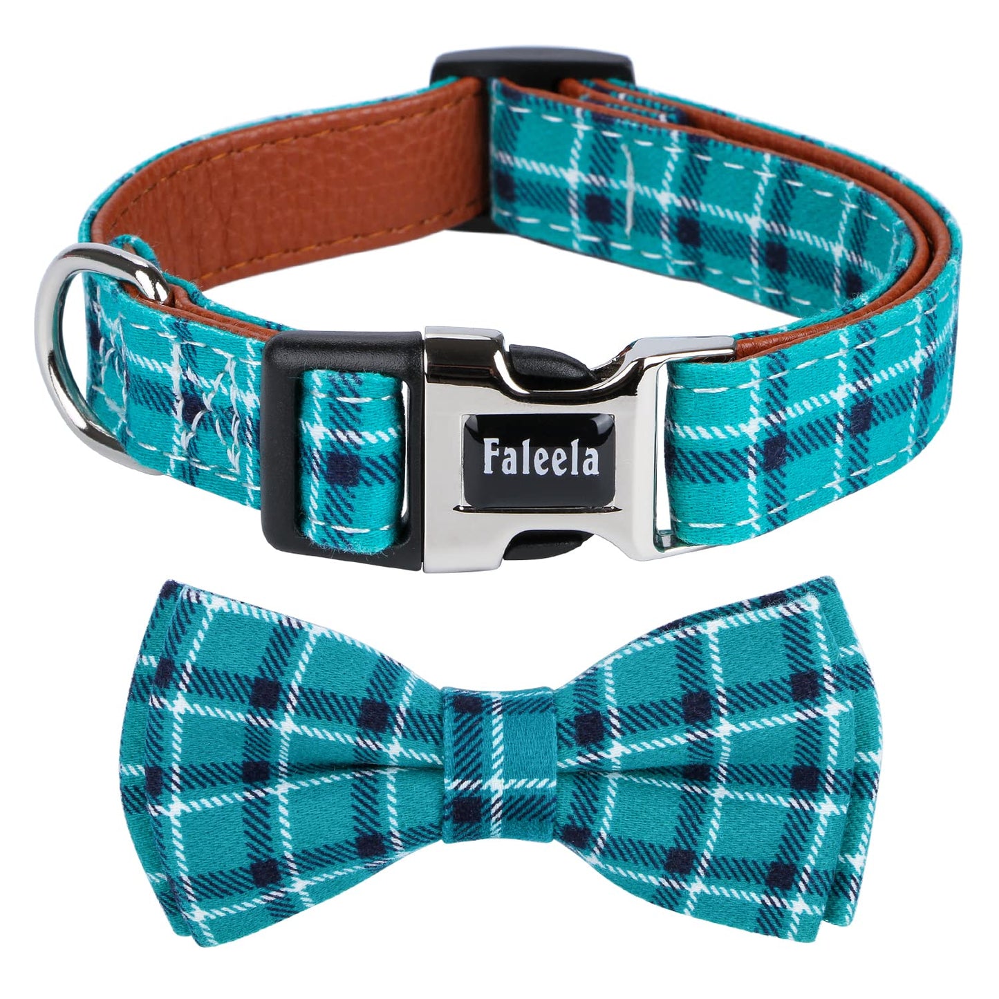 Faleela Soft &Comfy Bowtie Dog Collar,Detachable and Adjustable Bow Tie Collar,for Small Medium Large Pet (S, Blue)