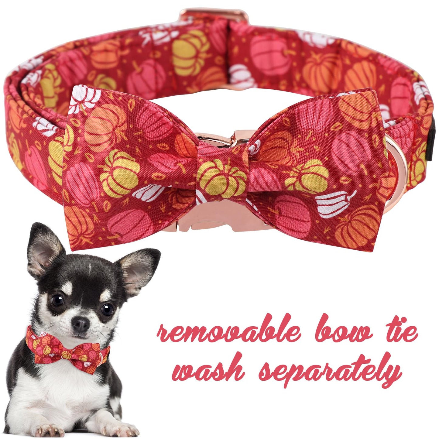 Unique Style Paws Halloween Dog Collar with Bow Cotton Cute Bowtie Dog Collar for Small Medium Large Dogs Holiday Dog Collar