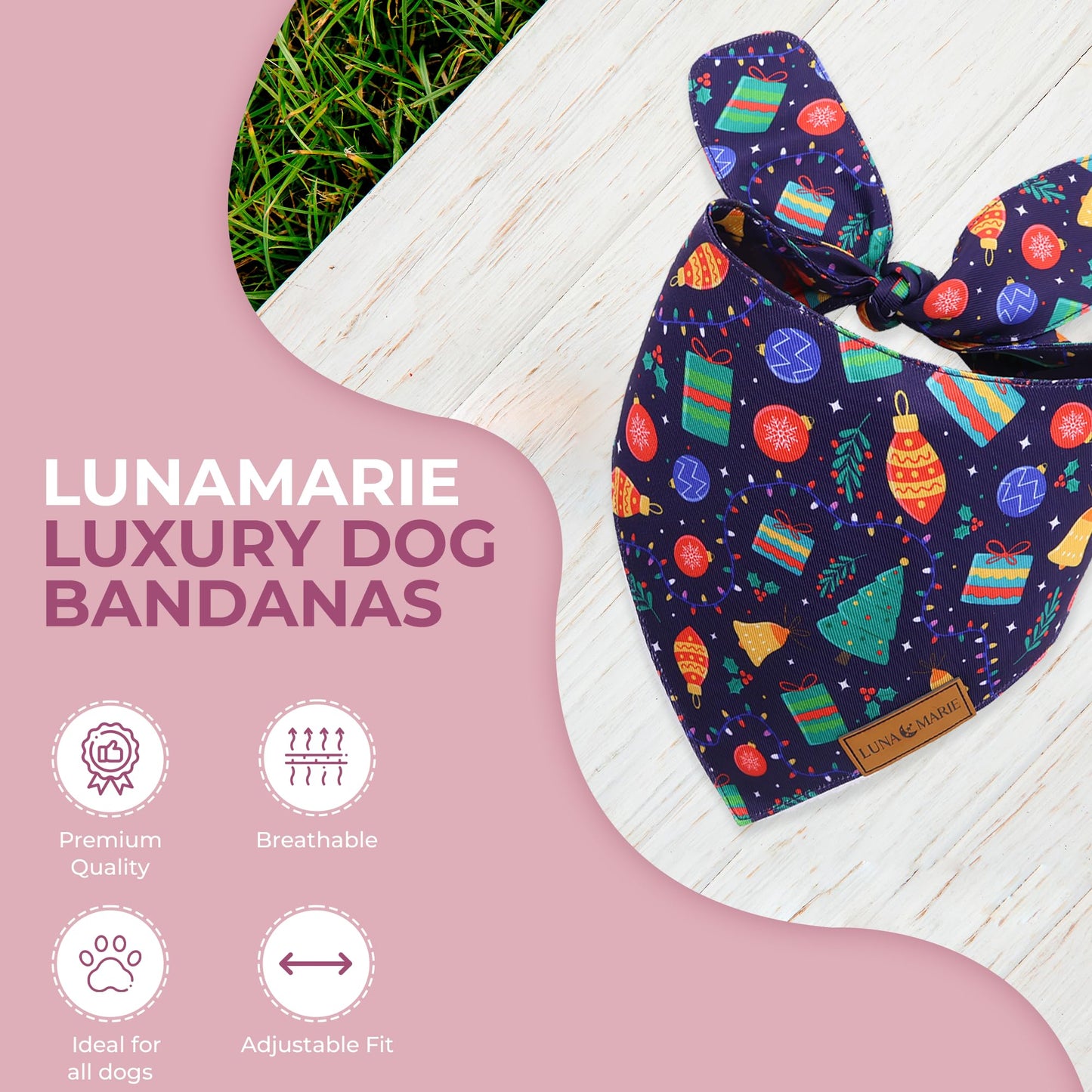 Luxury Pet Birthday Bandanas -Premium & Silky Poly Fabric | 100% Handmade | Custom Shape Dual Layered (Birthday Girl, Medium)