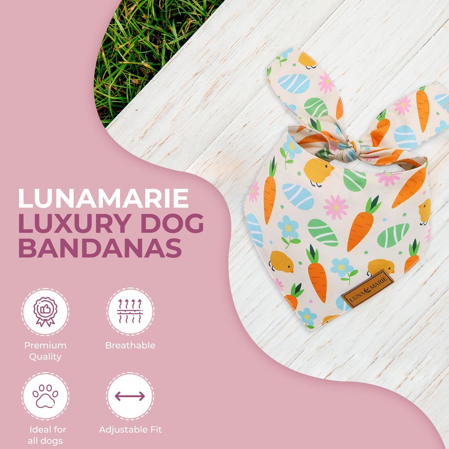 Luxury Pet Birthday Bandanas -Premium & Silky Poly Fabric | 100% Handmade | Custom Shape Dual Layered (Birthday Girl, Medium)