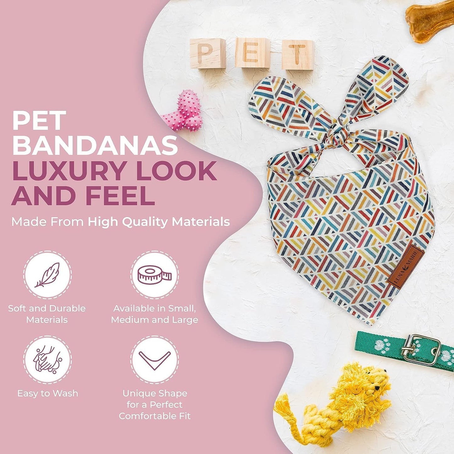 Luxury Pet Birthday Bandanas -Premium & Silky Poly Fabric | 100% Handmade | Custom Shape Dual Layered (Birthday Girl, Medium)