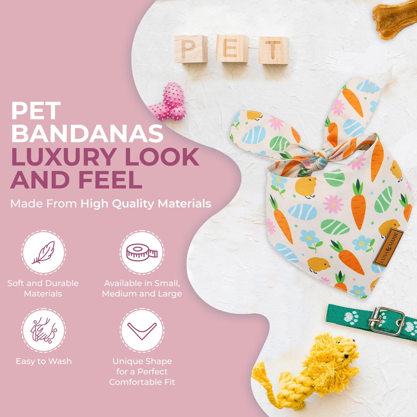 Luxury Pet Birthday Bandanas -Premium & Silky Poly Fabric | 100% Handmade | Custom Shape Dual Layered (Birthday Girl, Medium)